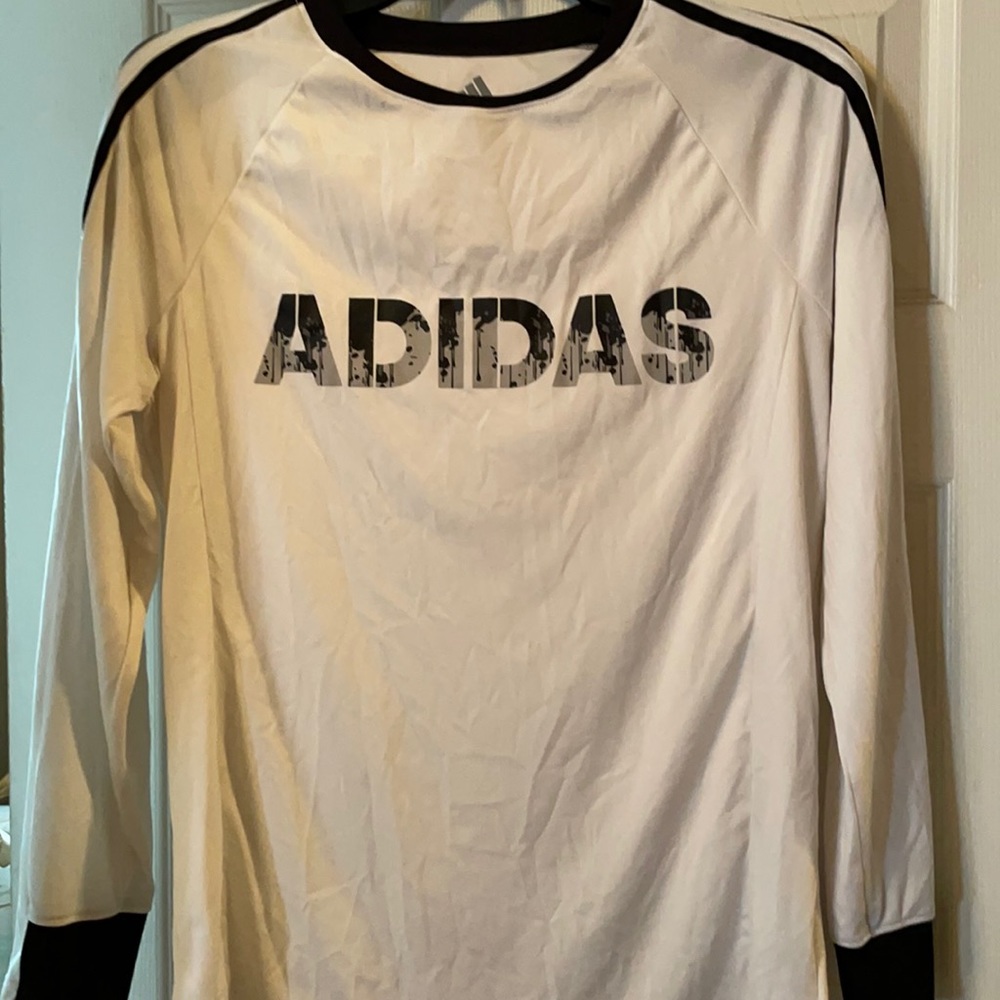 Boys Adidas Shirt, size L (14/16), White/Black